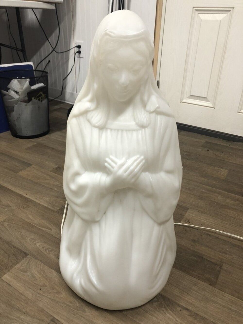 Vintage Christmas Nativity Empire Blow Mold Mary - White 27" Yard Decor